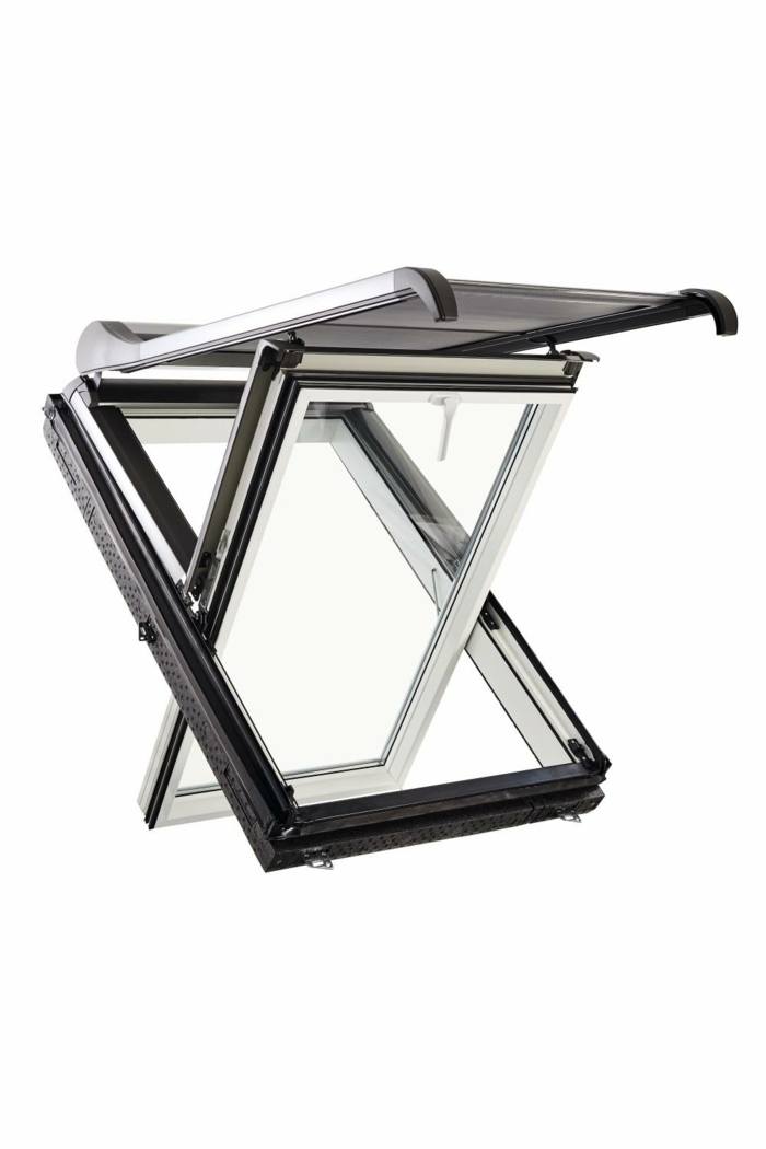 Fenêtre de toit R4 PVC à rotation ouverte